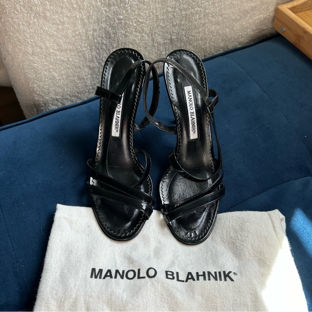 Manolo Blahnik black strappy heels EU 37.5